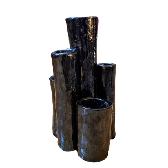 6 hole multi hole & height ceramic glazed bud vase - Picture 5 of 16